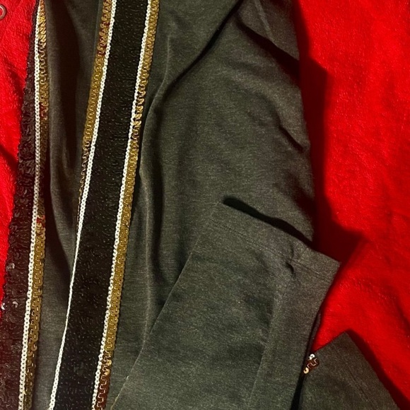 PINK Victoria's Secret Black and Gold Leggings with Side Stripes - Picture 4 of 5